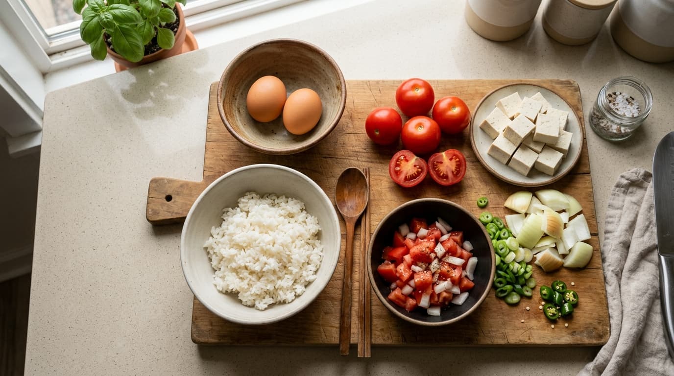 토마토달걀두부 한그릇 장보기 7가지 포인트, 2026년 완숙토마토·대란·흰밥으로 12분 저녁 만드는 기준