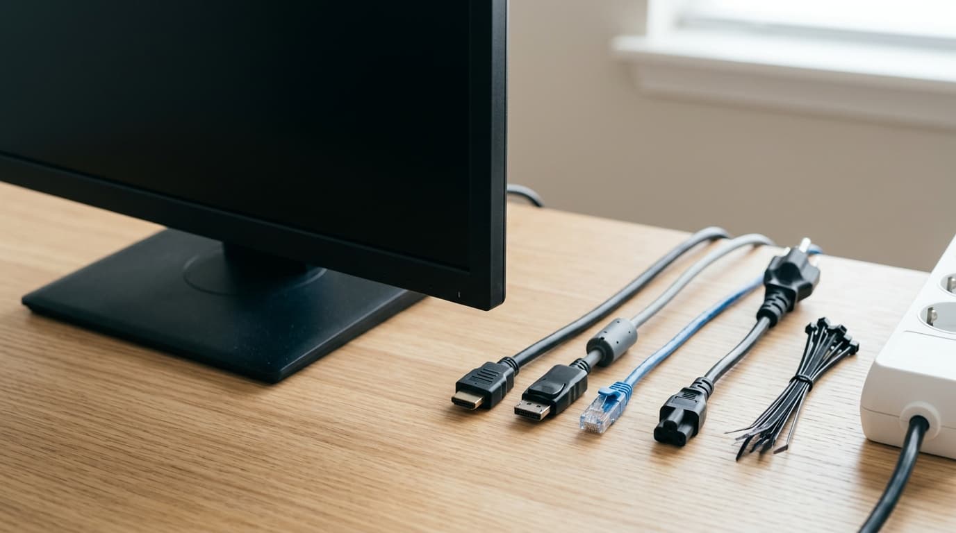 중고 모니터 받은 날 유선 연결 체크 7가지, 2026년 DP-HDMI 케이블·랜선·키보드로 화면 끊김 줄이는 기준